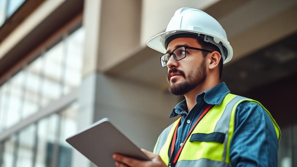 Building inspector with tablet representing Google as a digital city inspector