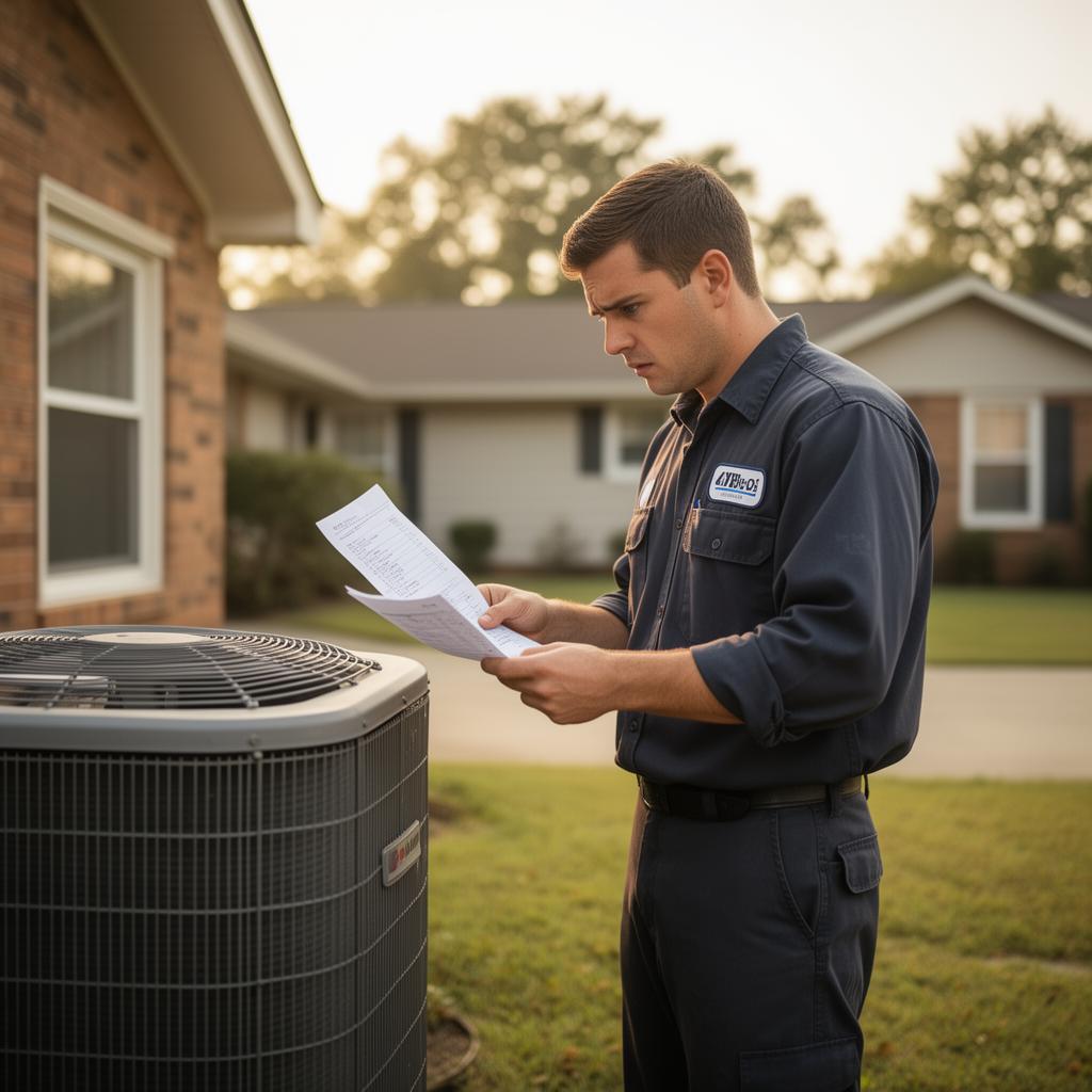 HVAC contractor reviewing equipment invoices for the Isom v. Trane Direct Purchaser antitrust class action