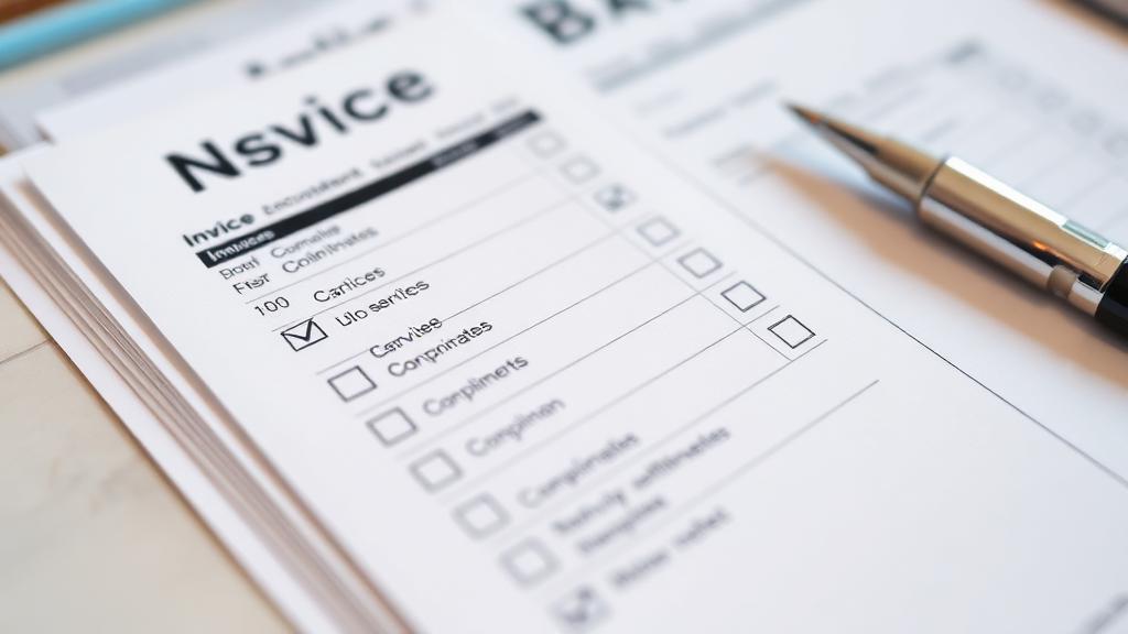 Professional invoice showing line items with zeroed-out charges for complimentary services