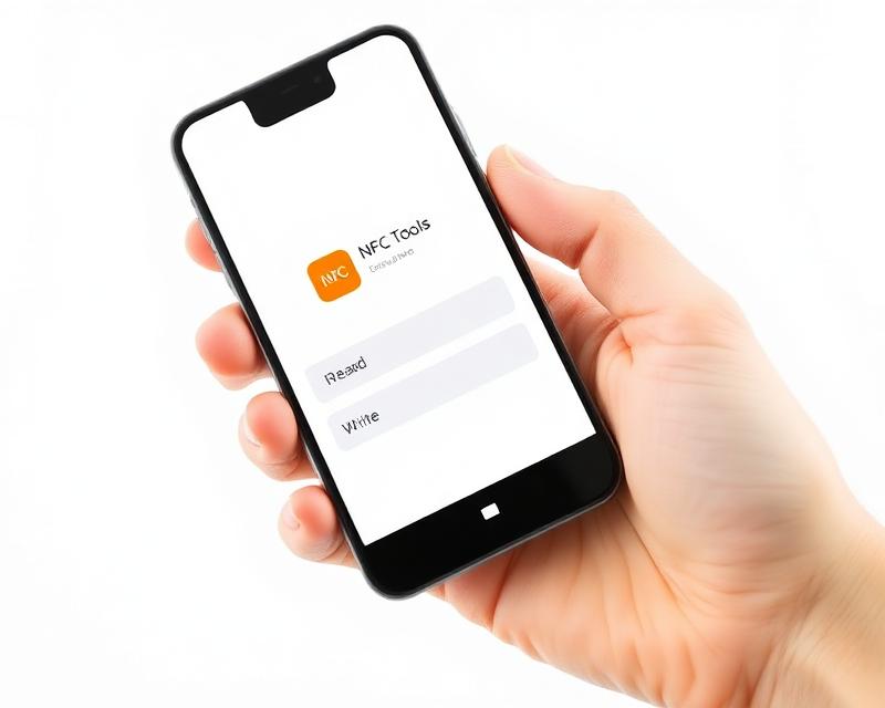 NFC Tools app interface showing Read and Write options