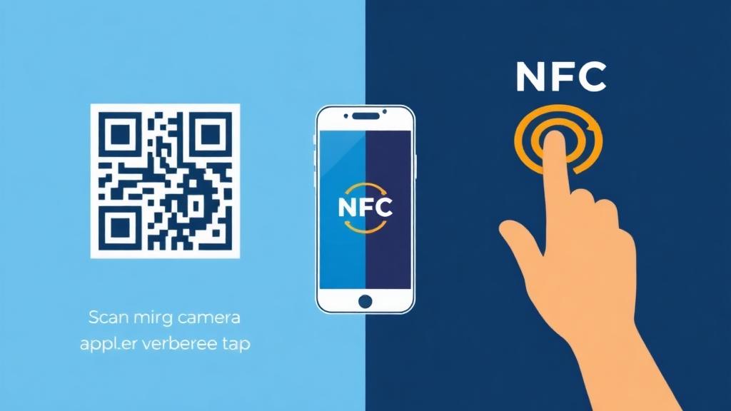 Comparison between QR code scanning and NFC tap technology