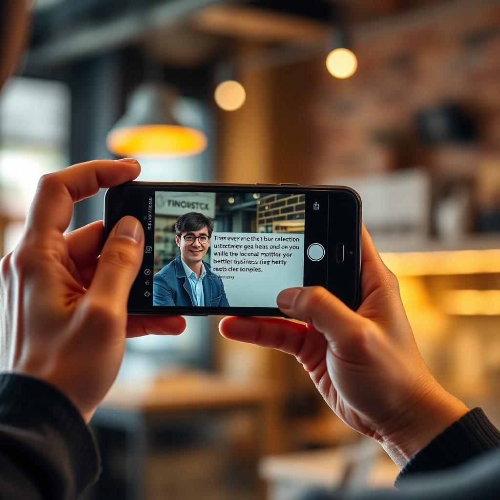 Business owner sharing positive review of another local business