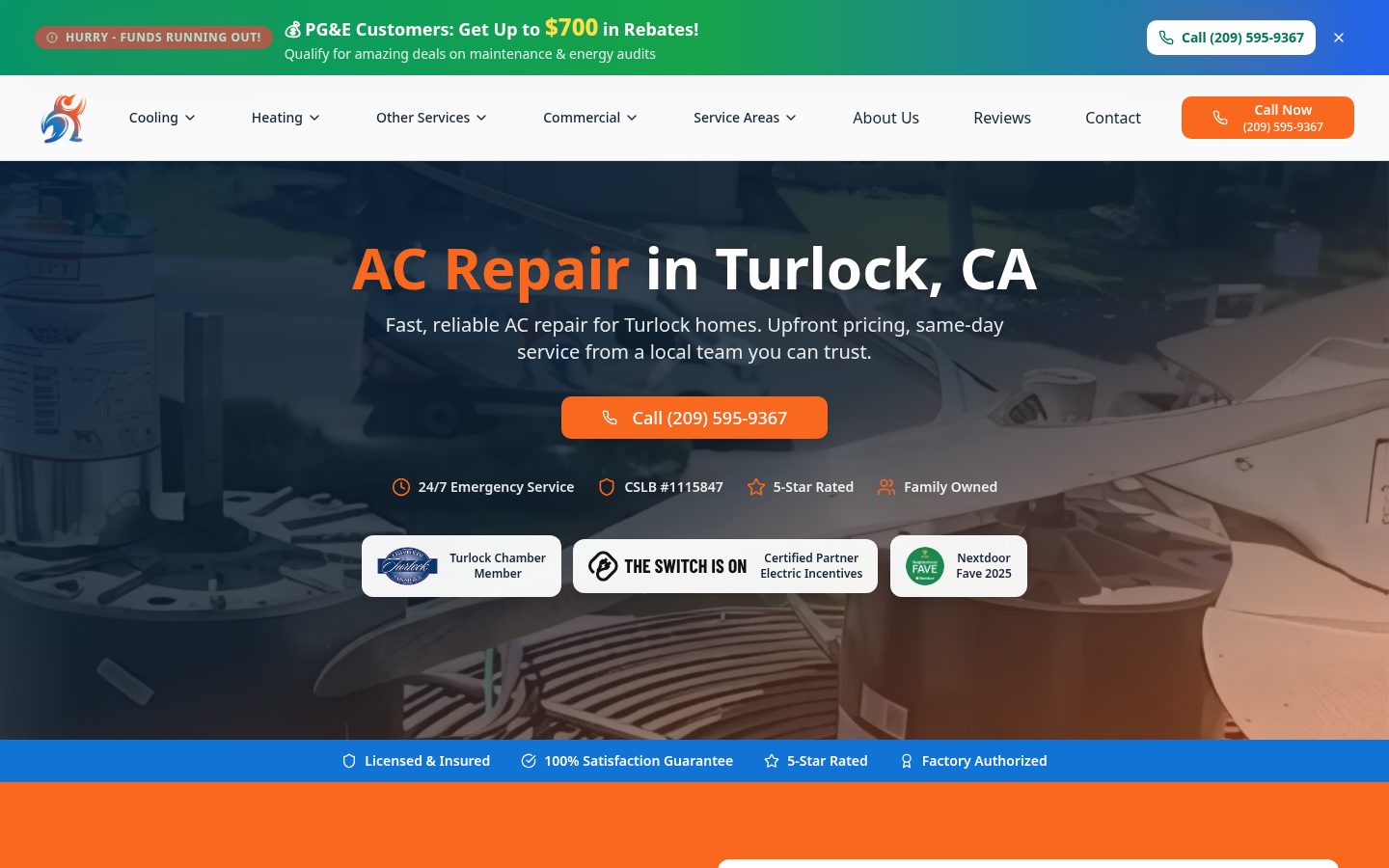 HVAC Penguin website - built by Upward Bound Media